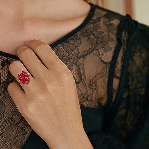 Miniatura 3 de Linawe Cubic Zirconia Imitation Diamond Moissanite Rings for Women, 14K GoldRose GoldSilver Adjustable Chunky Ring, Costume Rhinestone Jewelry for