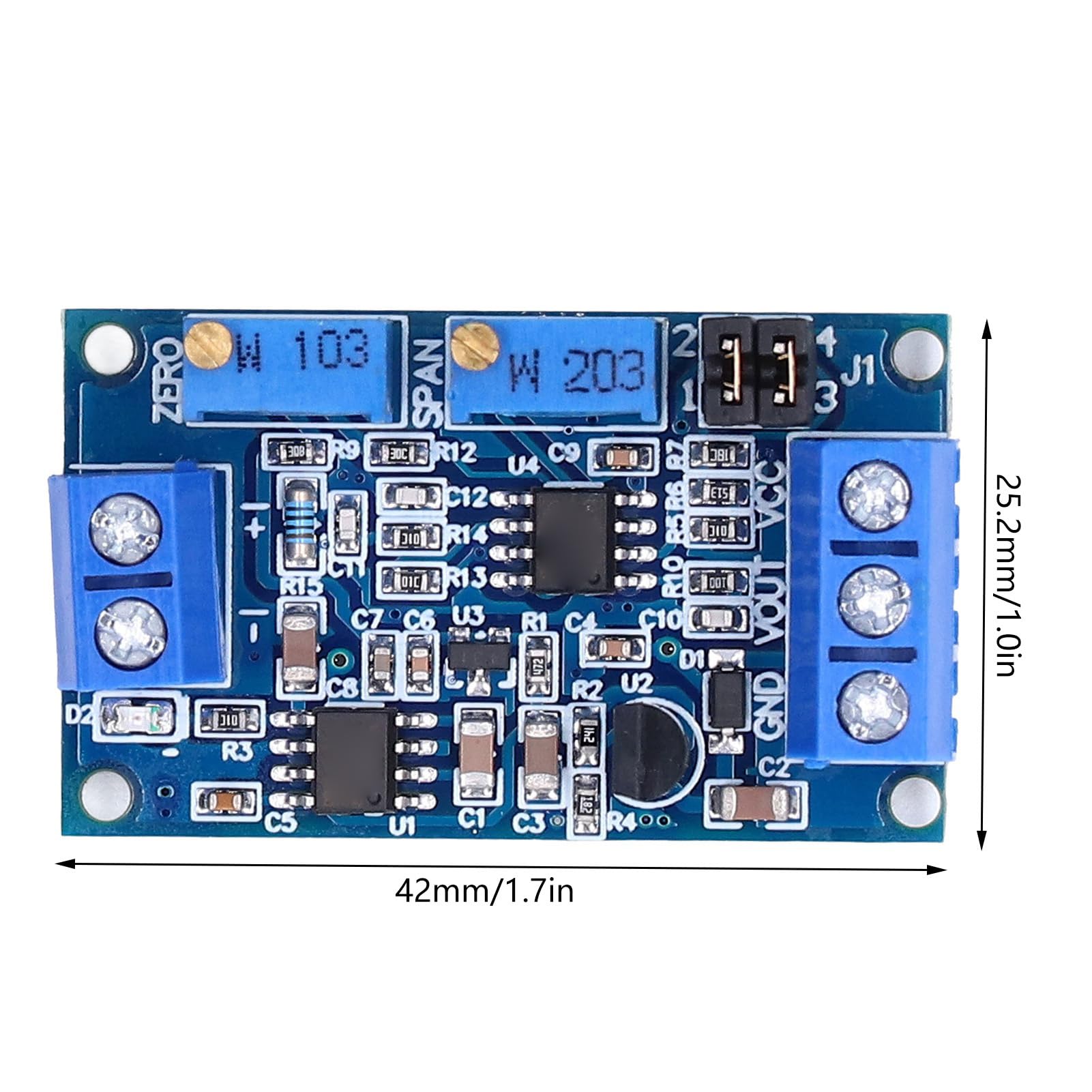 Fafeicy Convertidor de Corriente a Voltaje 4-20mA a 0-3.3V 5V 10V, Módulo de Conversión de Señal Transmisor de Voltaje Grado Industrial 2 Piezas