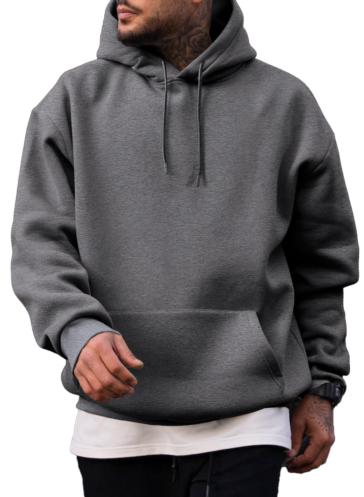 JMIERR Mens Fleece Lined Oversized Hoodie Pullover Sweatshirts