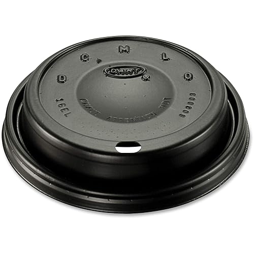 DART 16ELBLK Cappuccino Dome Sipper Tapas, negro, plástico, paquete de 100 unidades (caja de 10 paquetes)