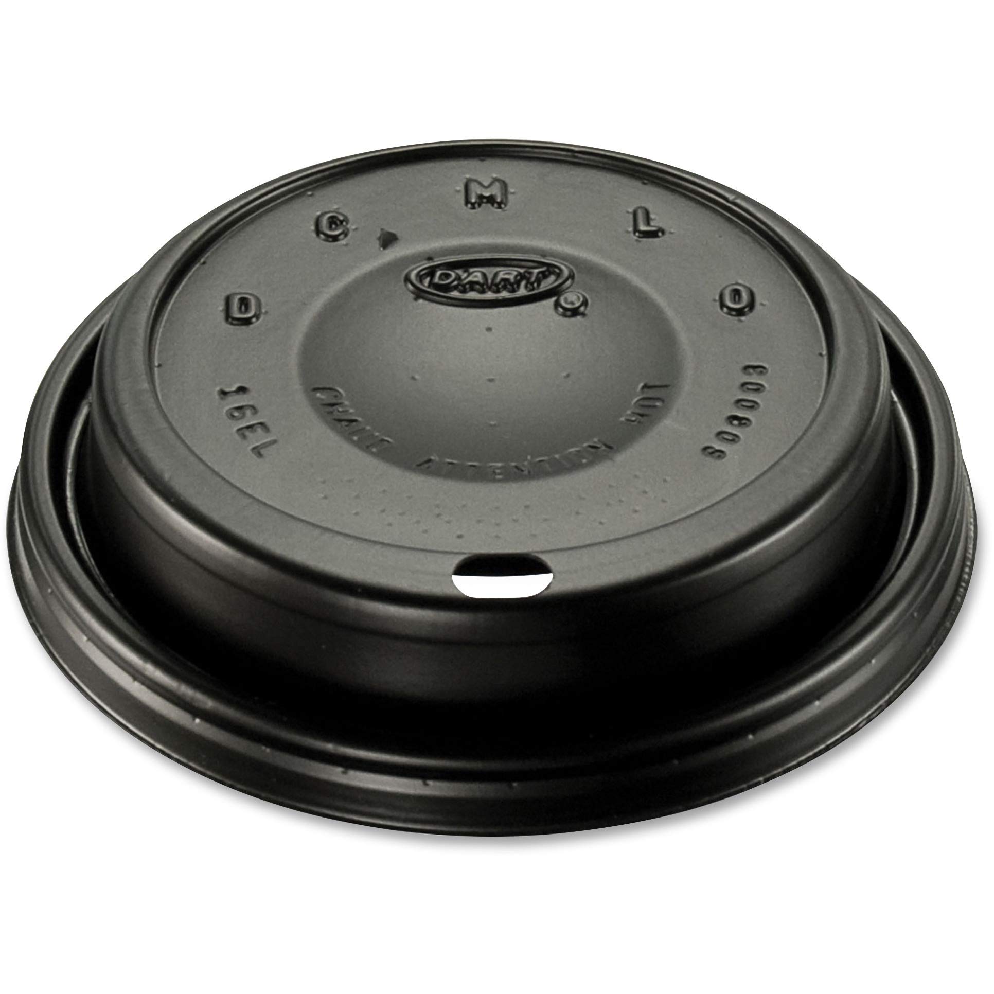 DART 16ELBLK Cappuccino Dome Sipper Lids, Black, Plastic, Pack of 100 (Case of 10 Packs)