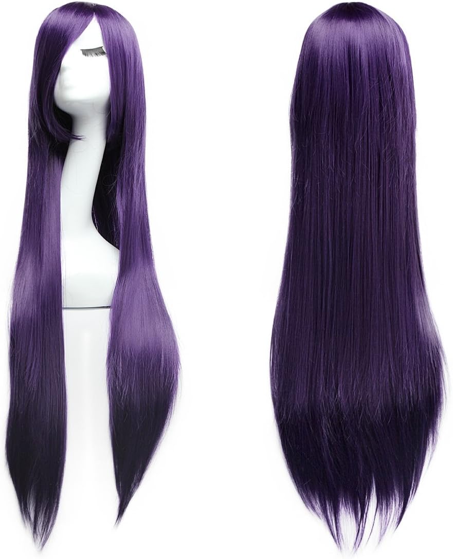 100 cm Cosplay Long Straight Wig Full Wig mauve BigaMart
