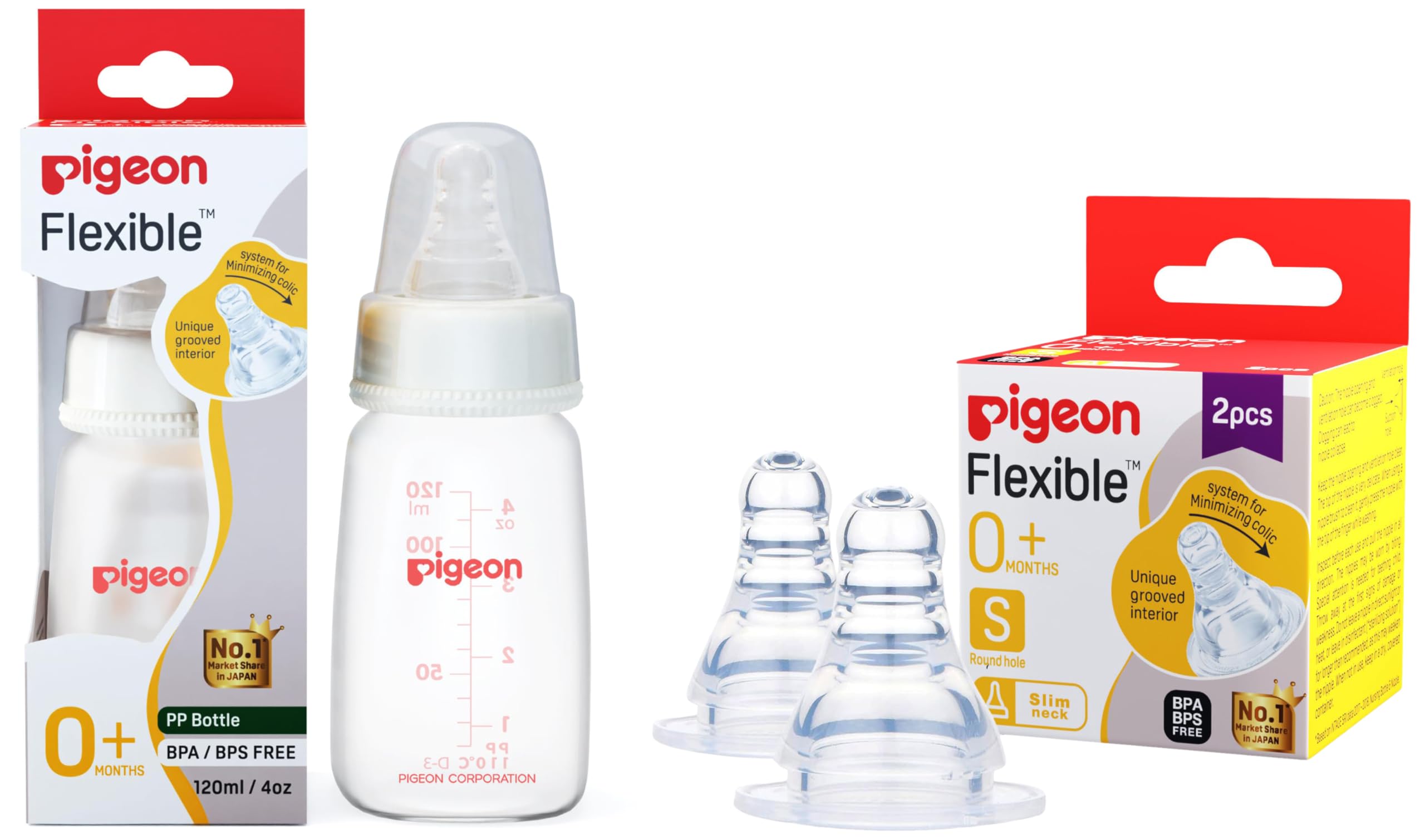Pigeon Peristaltic Nipple S,for 0+ Month Babies,BPS Free,BPA Free,Pack of 2 & Pigeon Peristaltic Baby Nursing/Feeding Bottle RPP Nipple S,for 0+ Month Babies,BPA Free,BPS Free,White,120 ml-image-37