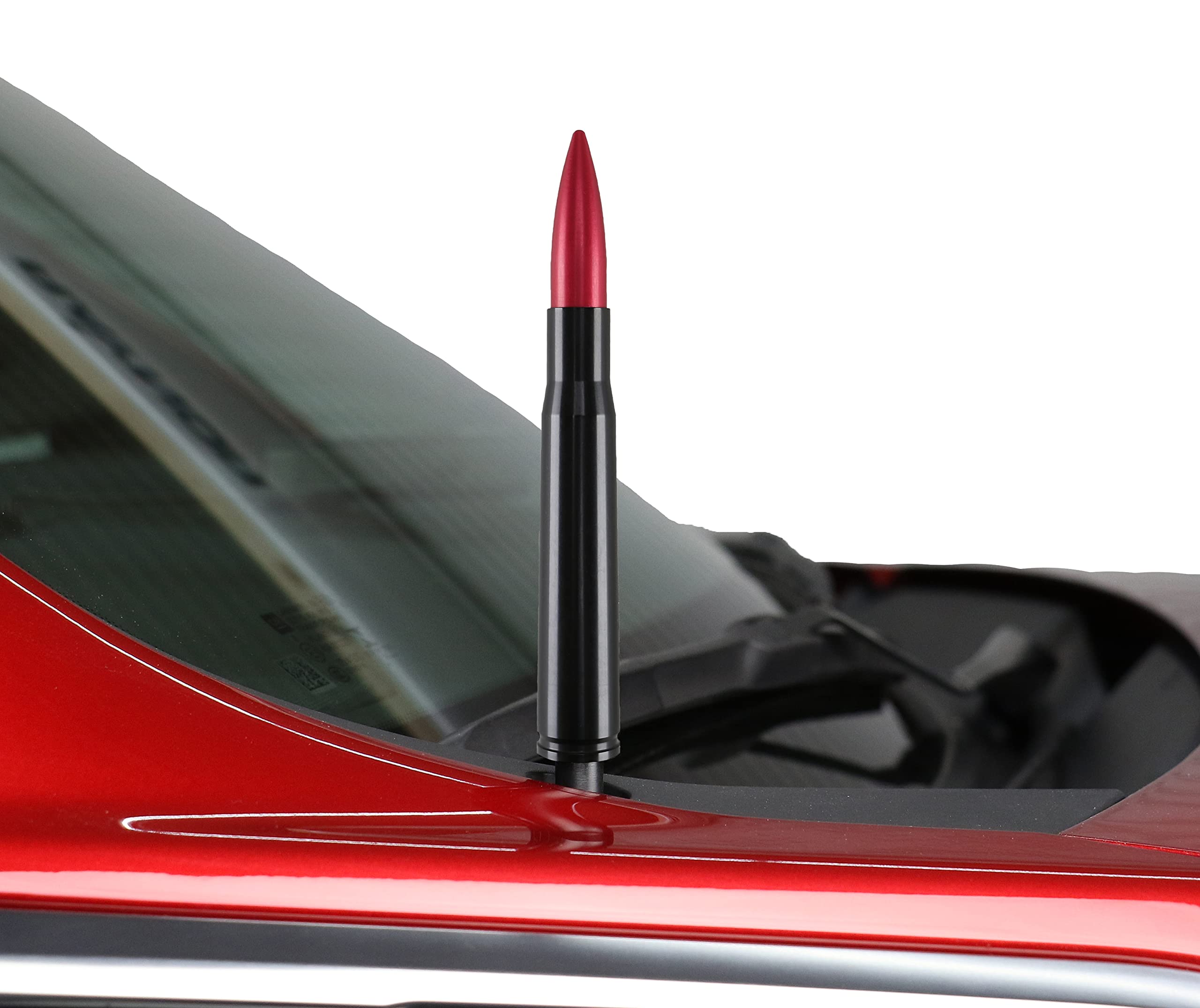 Votex - Made in USA - 50 Caliber Black with Red Bullet Aluminum Antenna