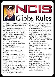 Tin Sign For NCIS Gibbs Rules 69 Rules Aluminum Sign for Home Coffee Wall Decor 8x12 Inch