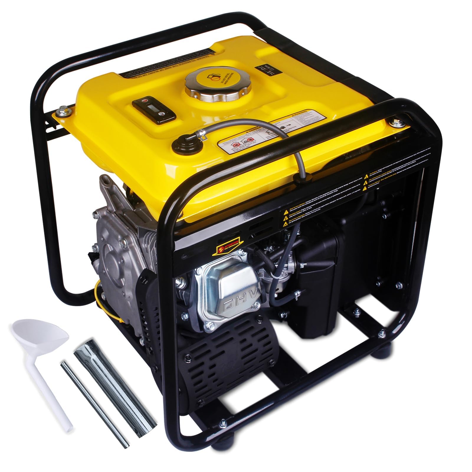 Aceup Energy Generador de energía inverter de gasolina de 3800 W, con sinusoidal puro, pantalla digital, modo ecológico, 230 V, 12 V, generador de 4 tiempos para camping, obras, casa