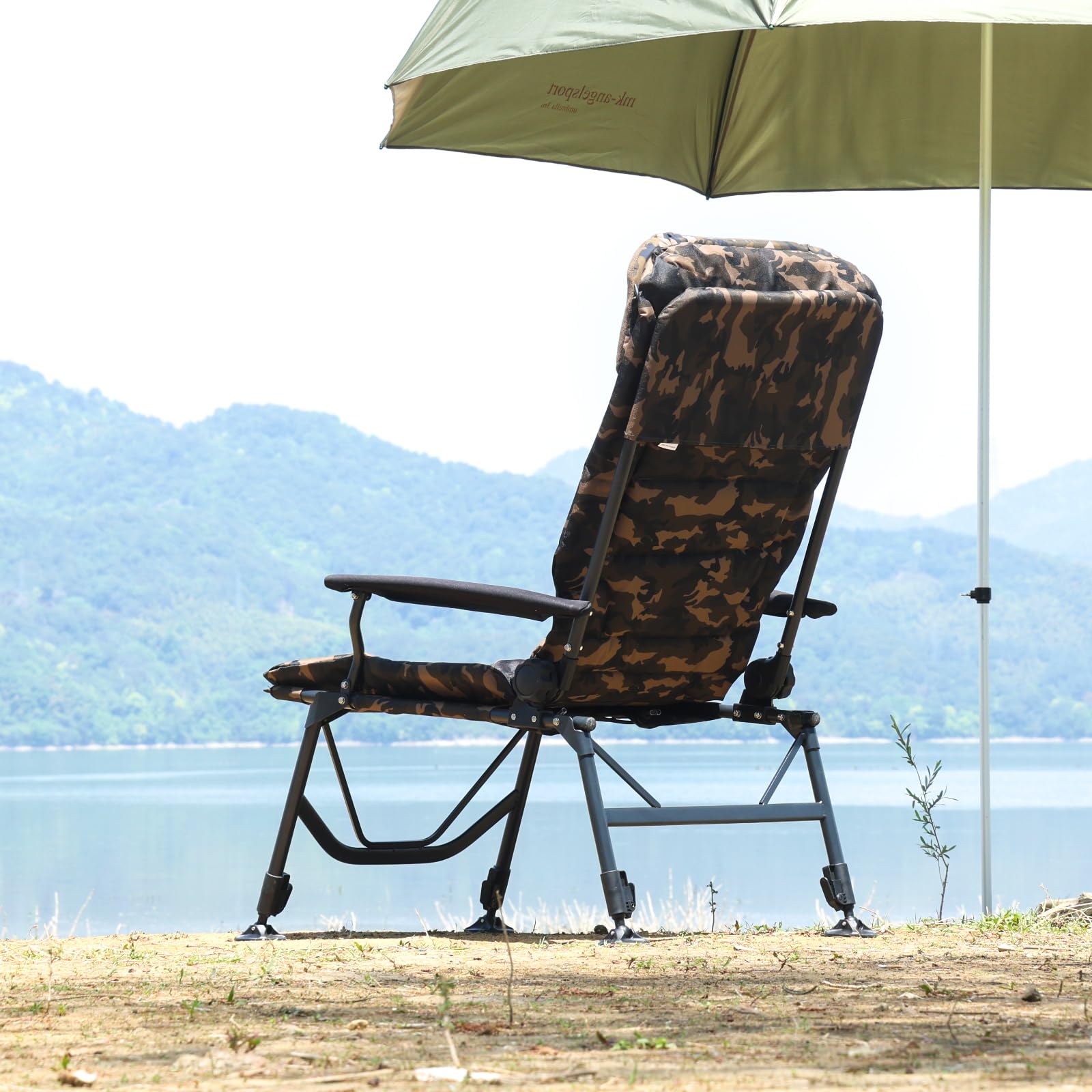 MK-Angelsport Sedia da pesca XXXL Kingsize Big Boy 2.0", portata fino a 150 kg, comoda sedia da campeggio Carp Chair