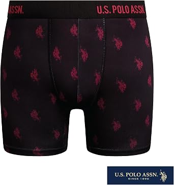 U.S. POLO ASSN. Mens Boxer Briefs 6 Pack Soft Stretch Underwear with Pouch
