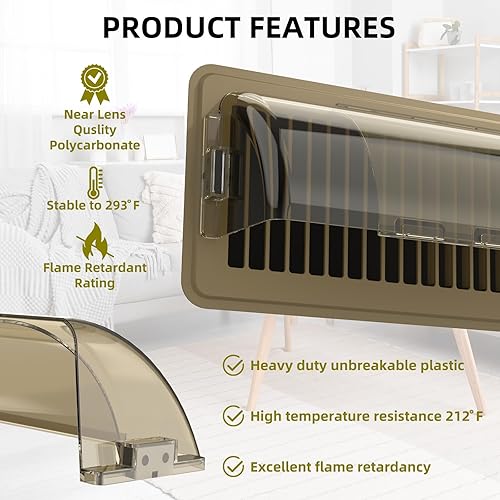 Miniatura 5 de Deflectores de ventilación de aire, cubierta térmica magnética ajustable entre 10 y 14 pulgadas para techo de aire acondicionado, oficina, aire