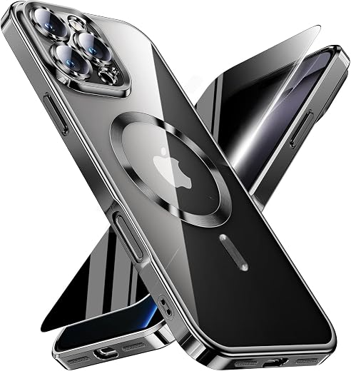 QiiStar Cover Magnetica per iPhone 15 Pro Max Compatibile con MagSafe,Sottile Trasparente...