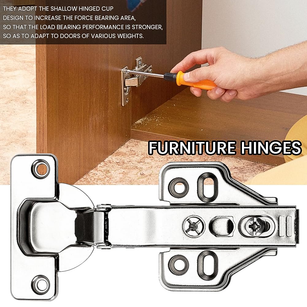 8 Pièces Charniere Meuble Cuisine Invisible, Charnière à Fermeture
