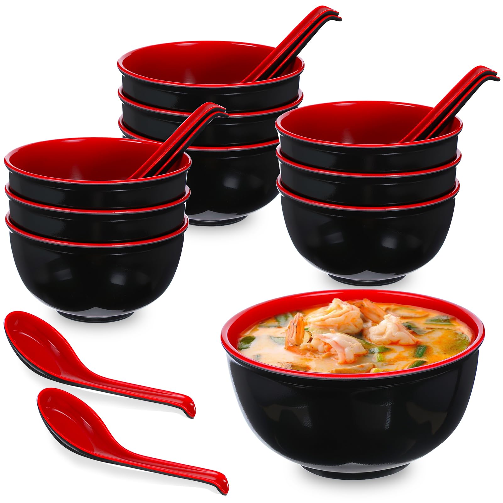Amazon.com: HOFURME 10 Sets Miso Soup Bowl with Spoon, Restaurant