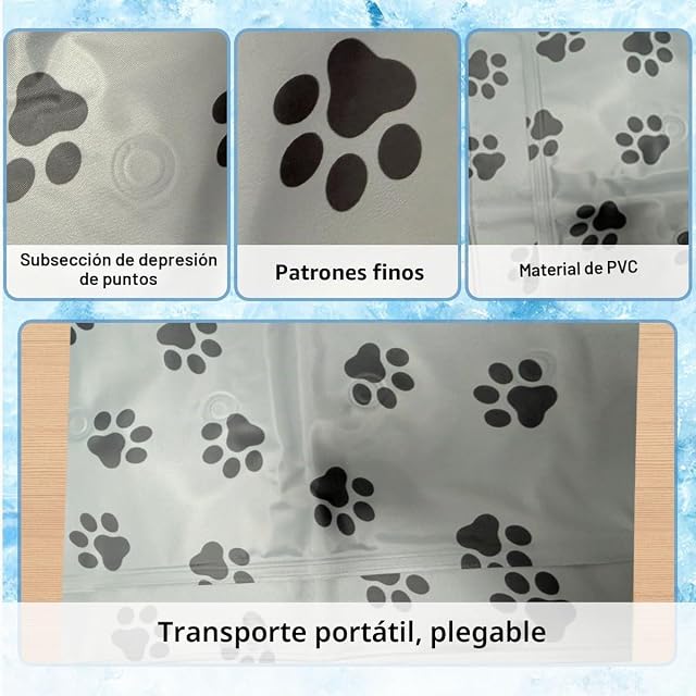 Foto 7 de 7 de JRTYMLU Manta Refrescante para Perros Lnyección De Agua 60 * 90cm,Cama Refrescante Perro con Gel No…