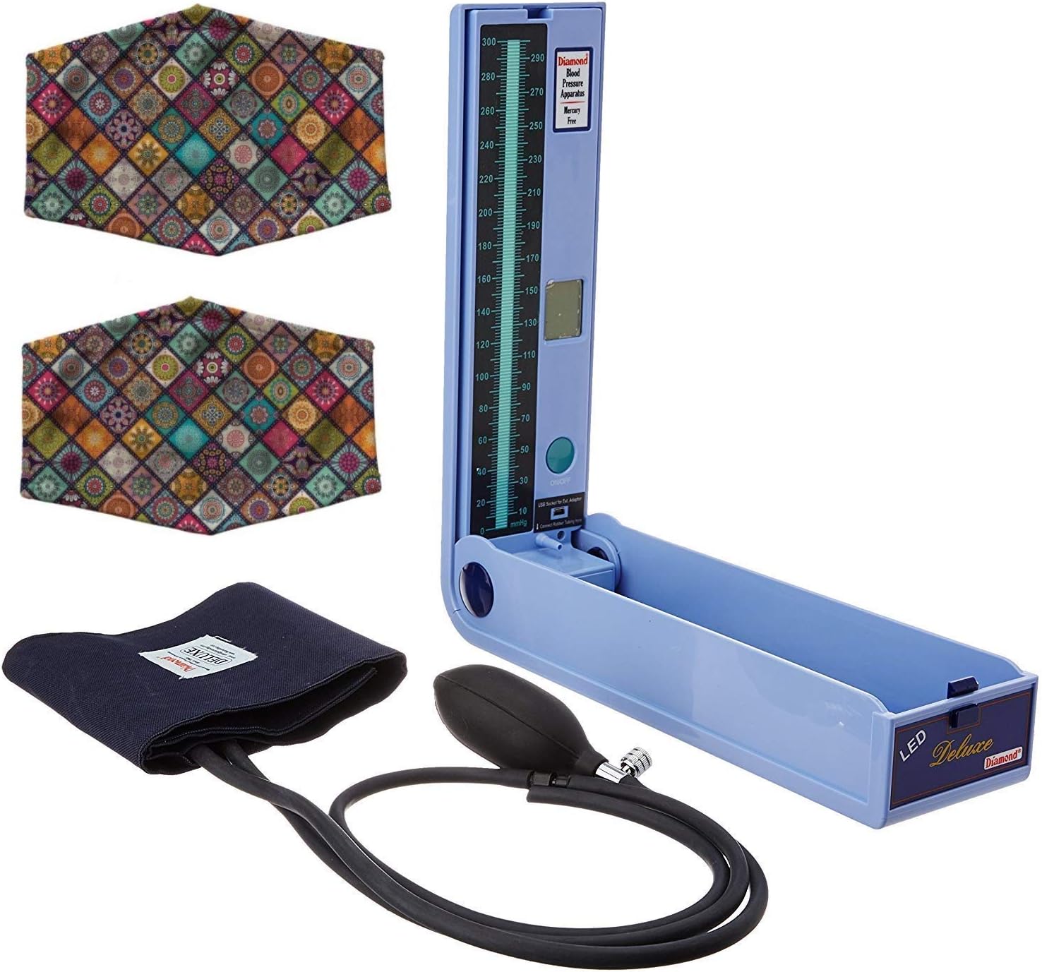 Diamond Verticals Deluxe LED BPDG-141-Blood Pressure Monitor with USB Adapter (Multicolor)