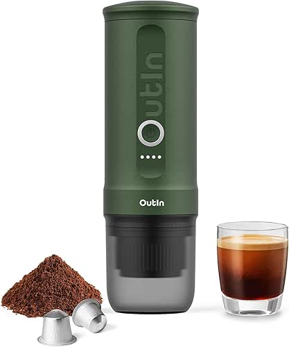 OutIn Nano Portable Electric Espresso Machine, Travel Coffee Maker for