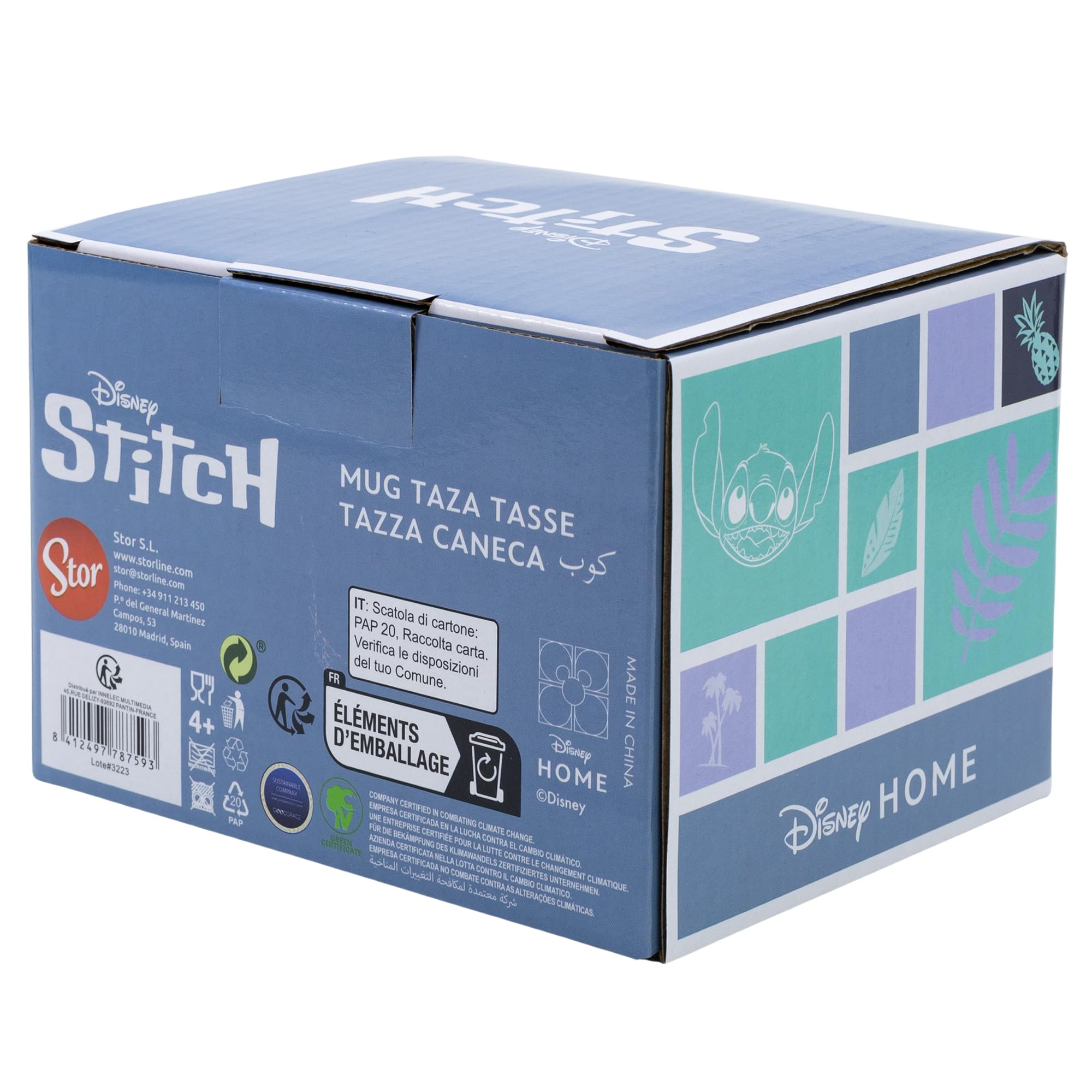 Stor TAZA CERAMICA 3D 420 ML EN CAJA REGALO STITCH COCONUT