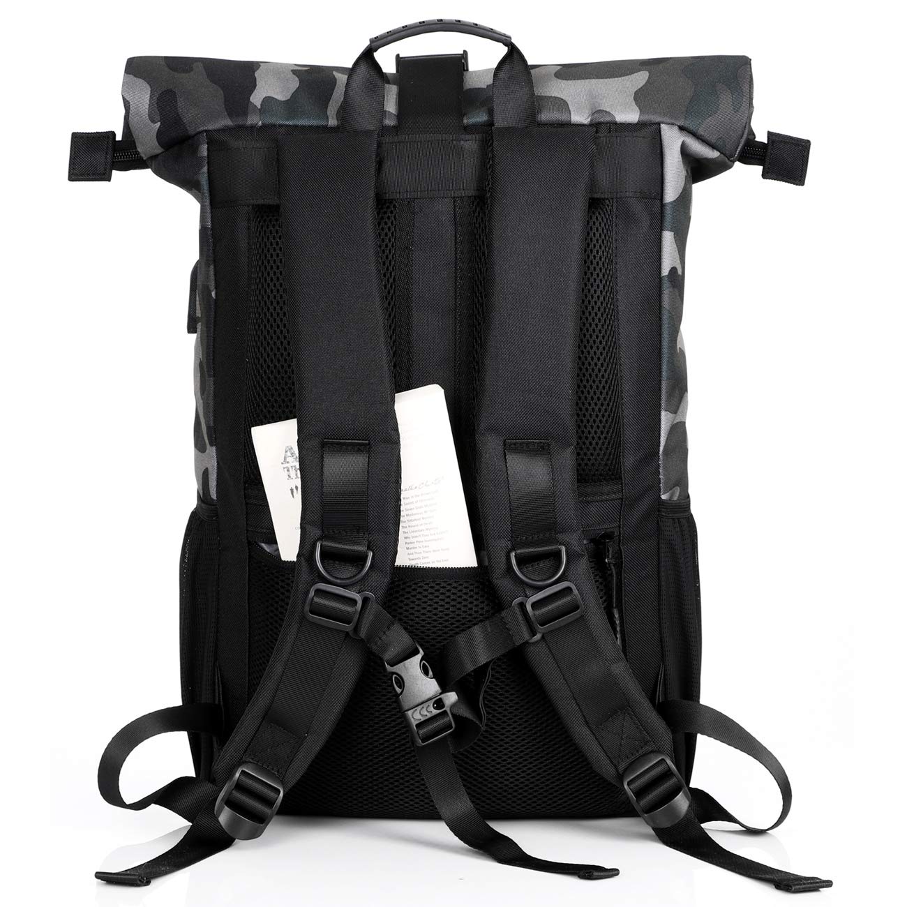 RJEU Zaino per Uomo e Donna, Zaino per Laptop da 15,6-17,3 Pollici con Porta di Ricarica USB, Borsa per Ragazzo e Ragazza Adolescente per Scuola, Viaggio (Camuffare-26L)