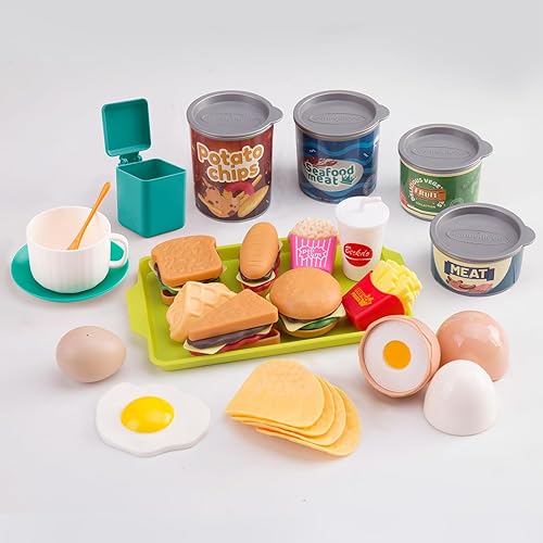 Miniatura 5 de 200 piezas de accesorios de cocina para niños, juego de cocina de simulación con utensilios de cocina, vajilla y 2 juegos de frutas, regalo de
