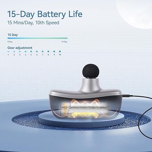 Miniatura 8 de KingPavonini Mini pistola de masaje con estuche de almacenamiento todo en uno, elegible para FSA HSA, pistola de masaje pequeña de bolsillo de