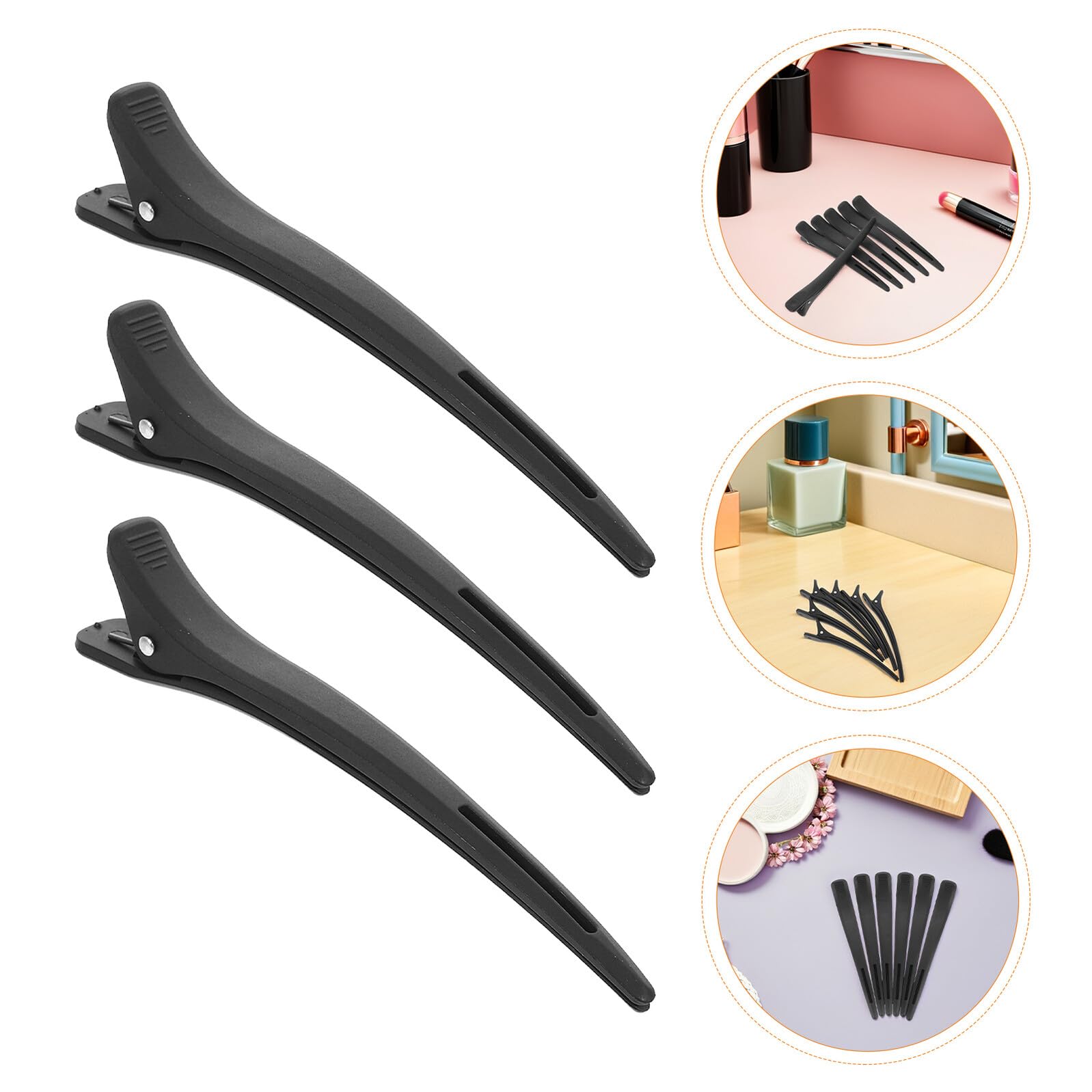 LIFKOME 20 Pezzi Fermagli per Capelli Becco d'Anatra Neri Clip Parrucchiere per Sezionare e Fissare Multiuso per Styling Colorazione e Trucco Antiscivolo per Donne e Professionisti