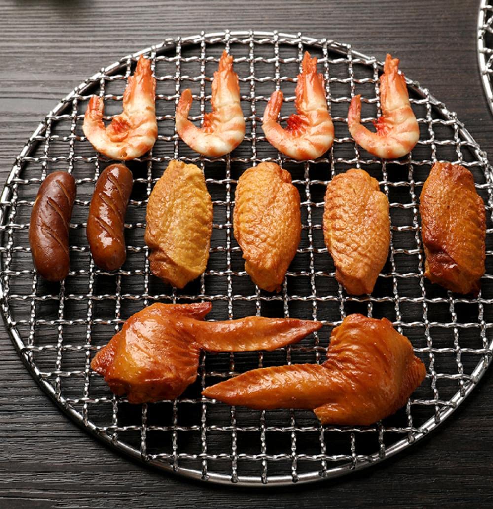 Griglia per barbecue in acciaio inox, diametro 45 cm, resistente, spessore 1,8 mm, griglia circolare per barbecue per grigliate all'aperto, pentole durevoli e resistenti alla ruggine
