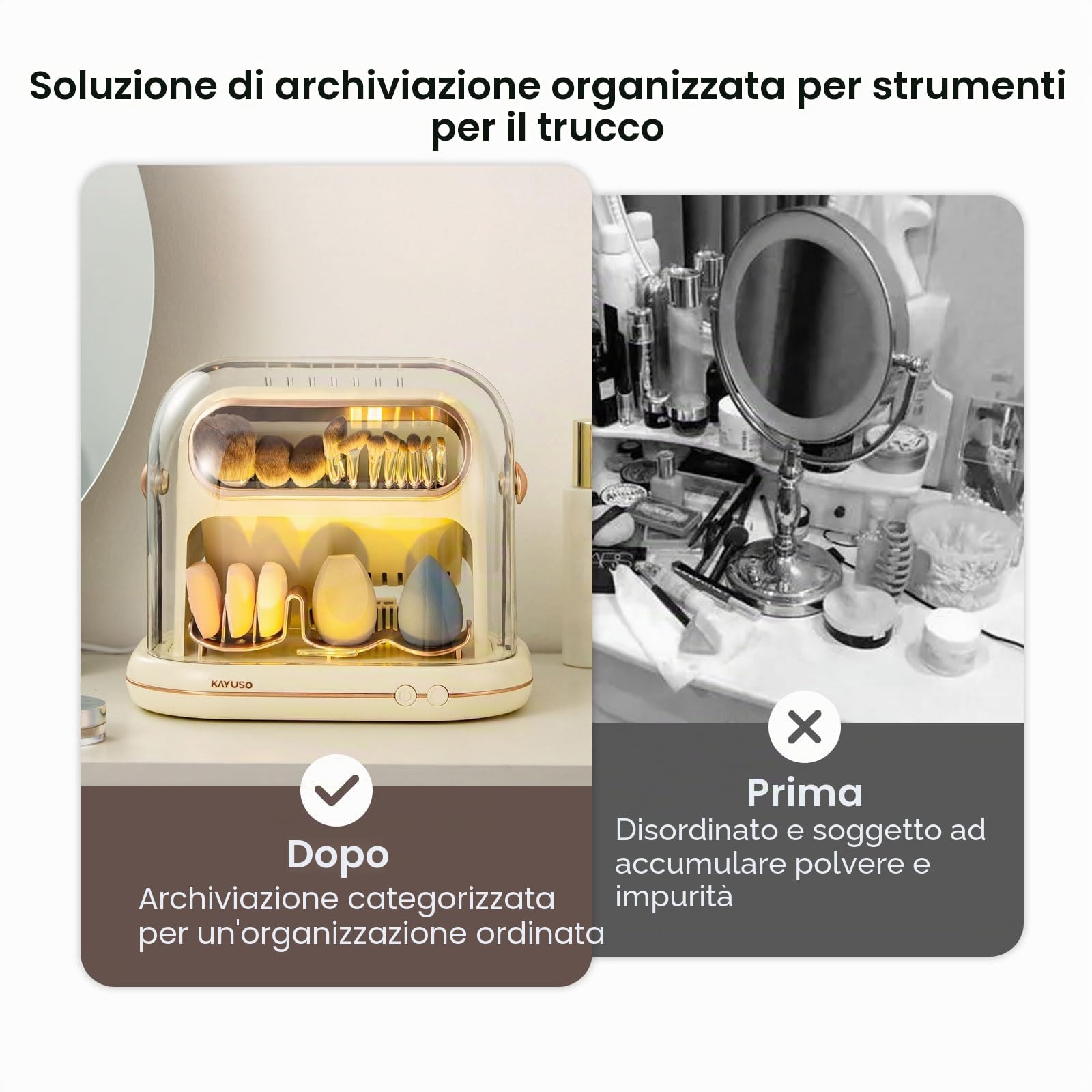 Essiccatore Elettrico per Pennelli da Trucco, 3 In 1, Asciugatura Automatica per Pennelli da Trucco, con Coperchio, Strumento di Pulizia a Tempo per la Maggior Parte dei Pennelli e delle Spugne