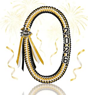 Graduation Ribbon Lei for Graduation - 68-Inch Hand-Braided Class of 2026 Grad Leis for High School and College Grads