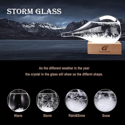 Miniatura 3 de Estación meteorológica de vidrio de tormenta, pronosticador del tiempo, barómetro de vidrio de lágrima, botella de vidrio decorativa de Navidad para