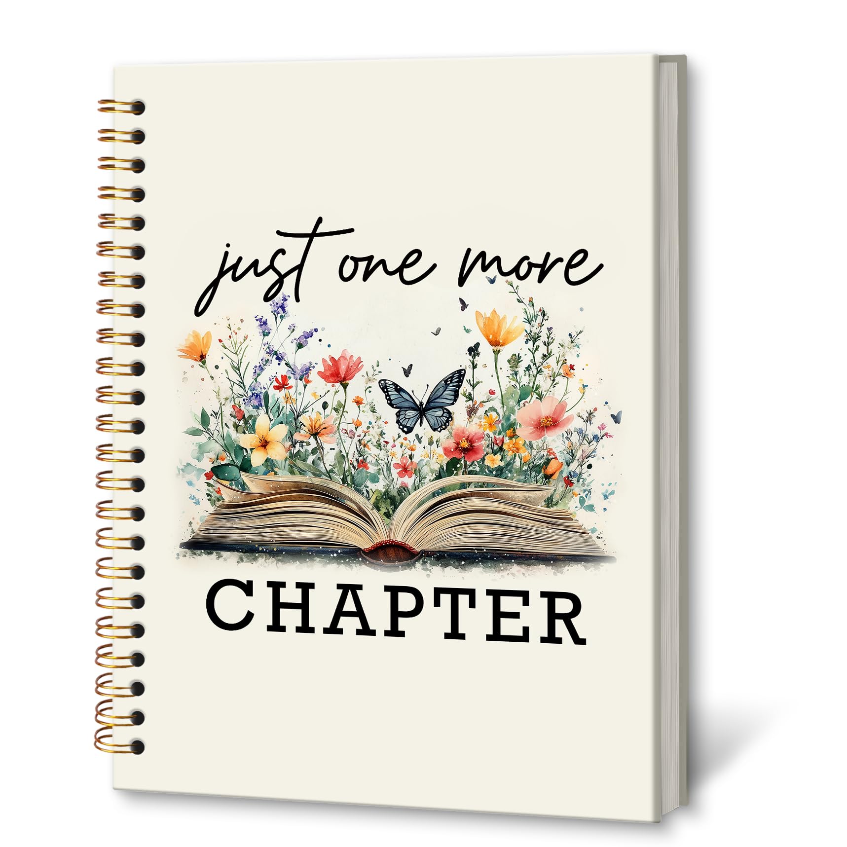 KTYHD Book Lover Gifts For Women Notebook Journal - Reading Journals For Book Lovers, Just One More Chapter Notebook Journal 5.5x8.3in, Floral Reading