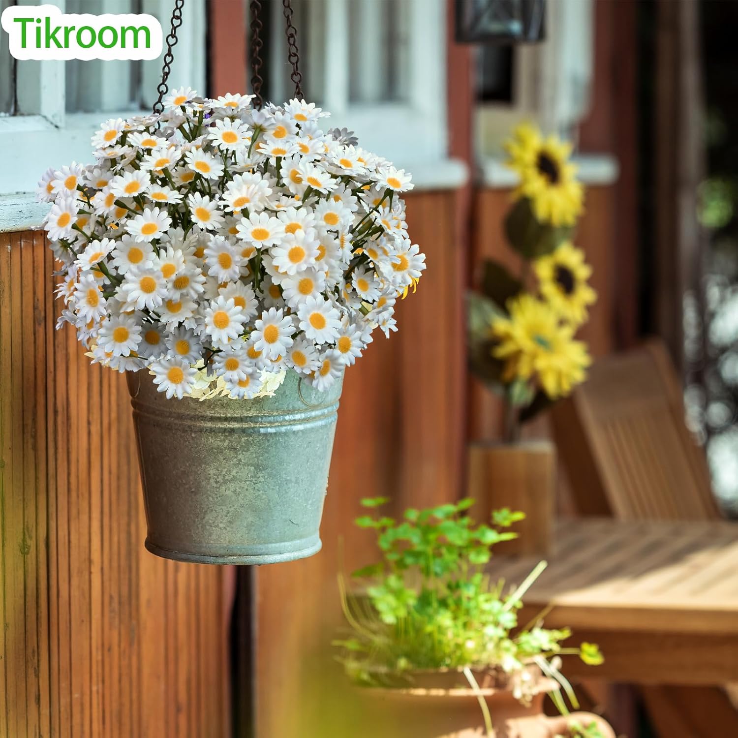 Artificial Daisy Flowers 18Pcs Small White Fake Daisies Flowers 3 Bundles 10 Inch Realistic Faux Silk Tiny Daisy Flowers for Home Garden Vase Wedding DIY Home Party Decor - Image 3