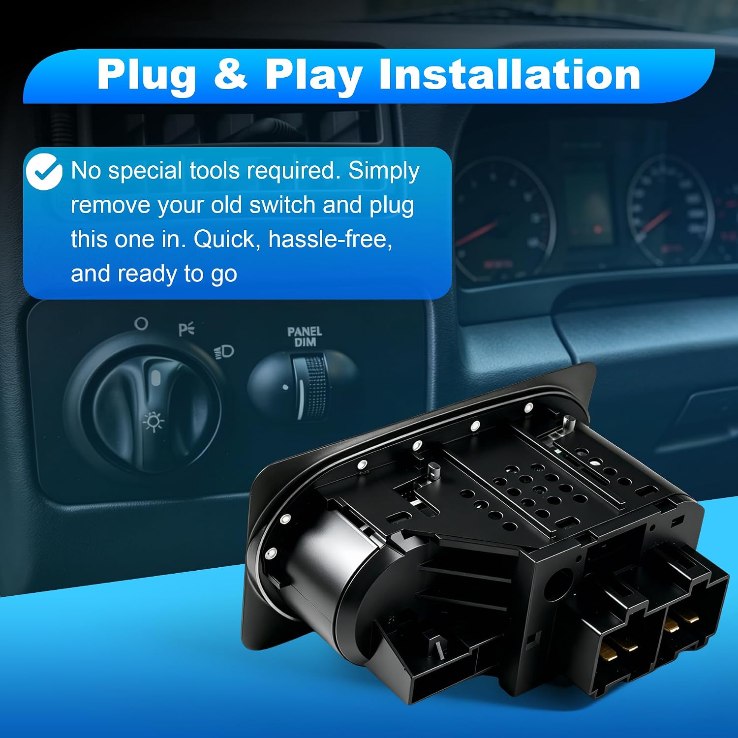 1S1833 Headlight Switch Replacement, Fit for Ford F250 F350 F450 F550 Super Duty 1999-2000 F650 F750 Truck 2000-2005 F800 1999, Replace F81Z-11654-AA 88924369 SWA41651 SW5226