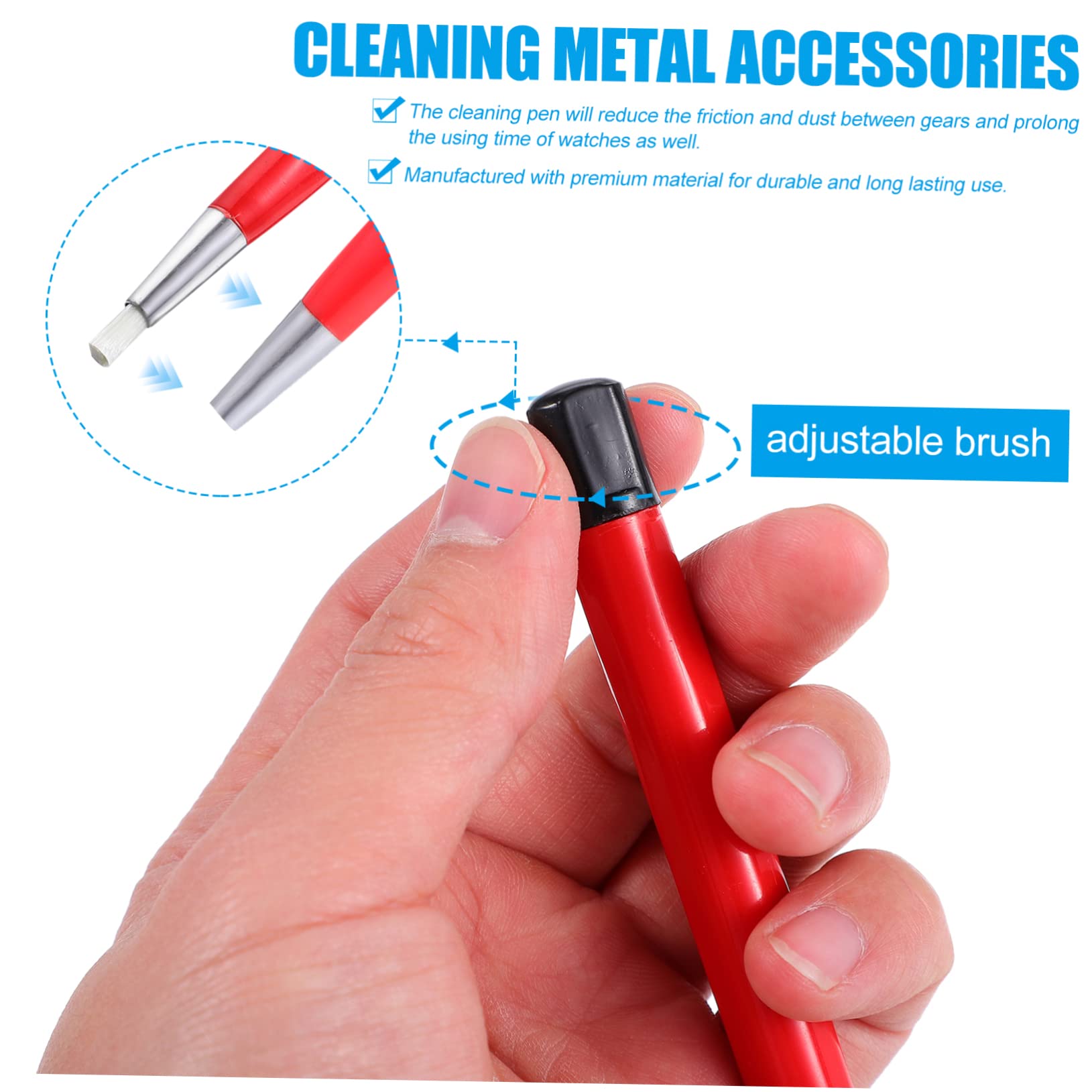 MUCKLILY 3pcs Fiberglass Scratch Tool Pen Jewelry Cleaning Brush Precision Cleaning Pen Metal Ferrule for Watch Auto Repair