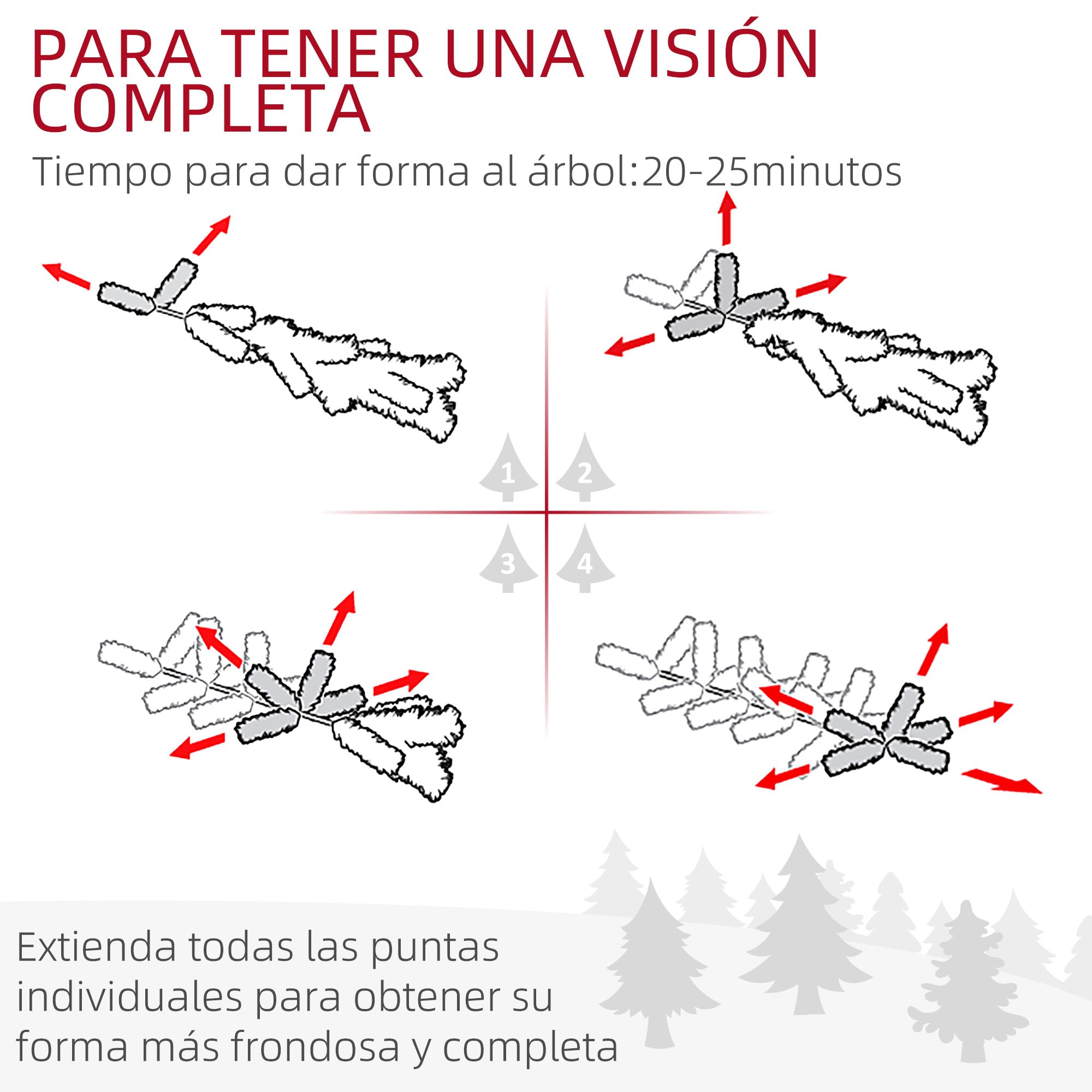 HOMCOM Árbol de Navidad Grande 195 cm Árbol de Navideño de 556 Ramas Árbol de Navidad Estrecho Forma de Lápiz con 25 Piñas Base Plegable Verde