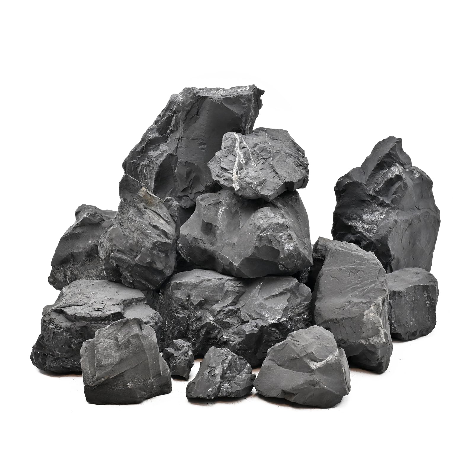 Unocho Fish Tanks Stone 20lb Natural Black Rocks for Aquariums Paludarium Decorative Aquascaping Stone for Reptile Terrariums Bonsai Gardens Indoor