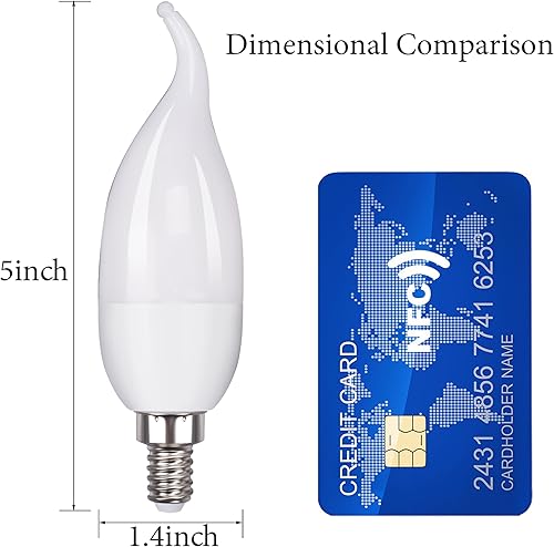 Miniatura 3 de Bombillas de llama E12, 4 paquetes, 3 modos LED de llama de candelabro de 2.0 W, bombillas de llama de araña de luz blanca cálida, bombillas de vela