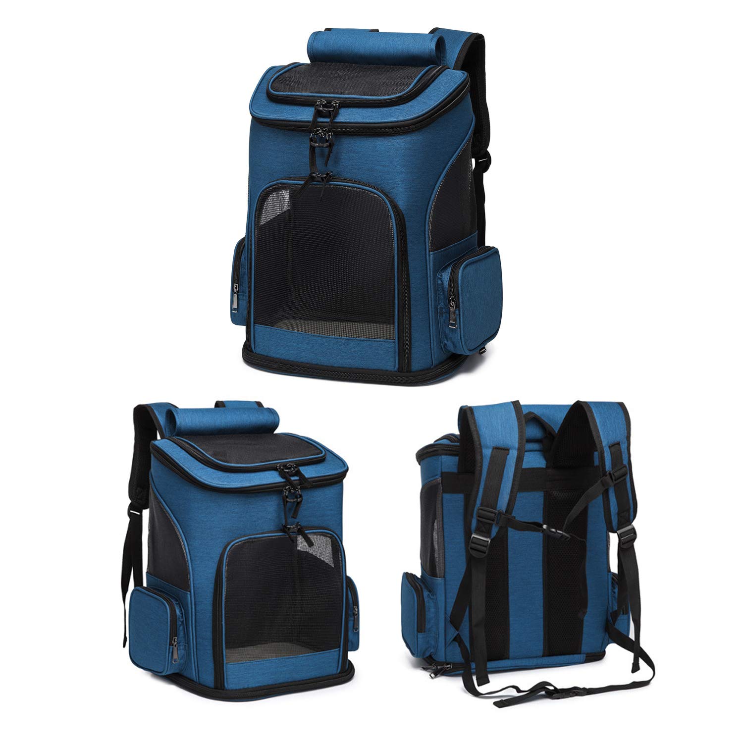 PETCUTE Mochila para Perros Bolsa para Transportar Gatos Mochila Mascotas Transpirable,Viaje Mochila para Llevar Perros Gato Pequeños,Azul