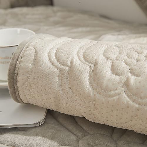 Miniatura 7 de vctops Funda de sofá de terciopelo grueso para sillón, funda de sofá de felpa suave con estampado floral, funda antideslizante para sofá, protector