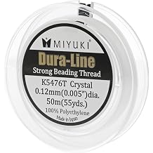 Miyuki Dura-Line Beading Thread Durable Braided String, Crystal, 0.12 mm in Diameter, 50-Meter Spool