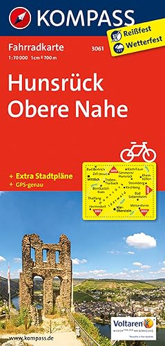 KOMPASS Fahrradkarte 3061 Hunsrück, Obere Nahe 1:70.000: reiß- und wetterfest