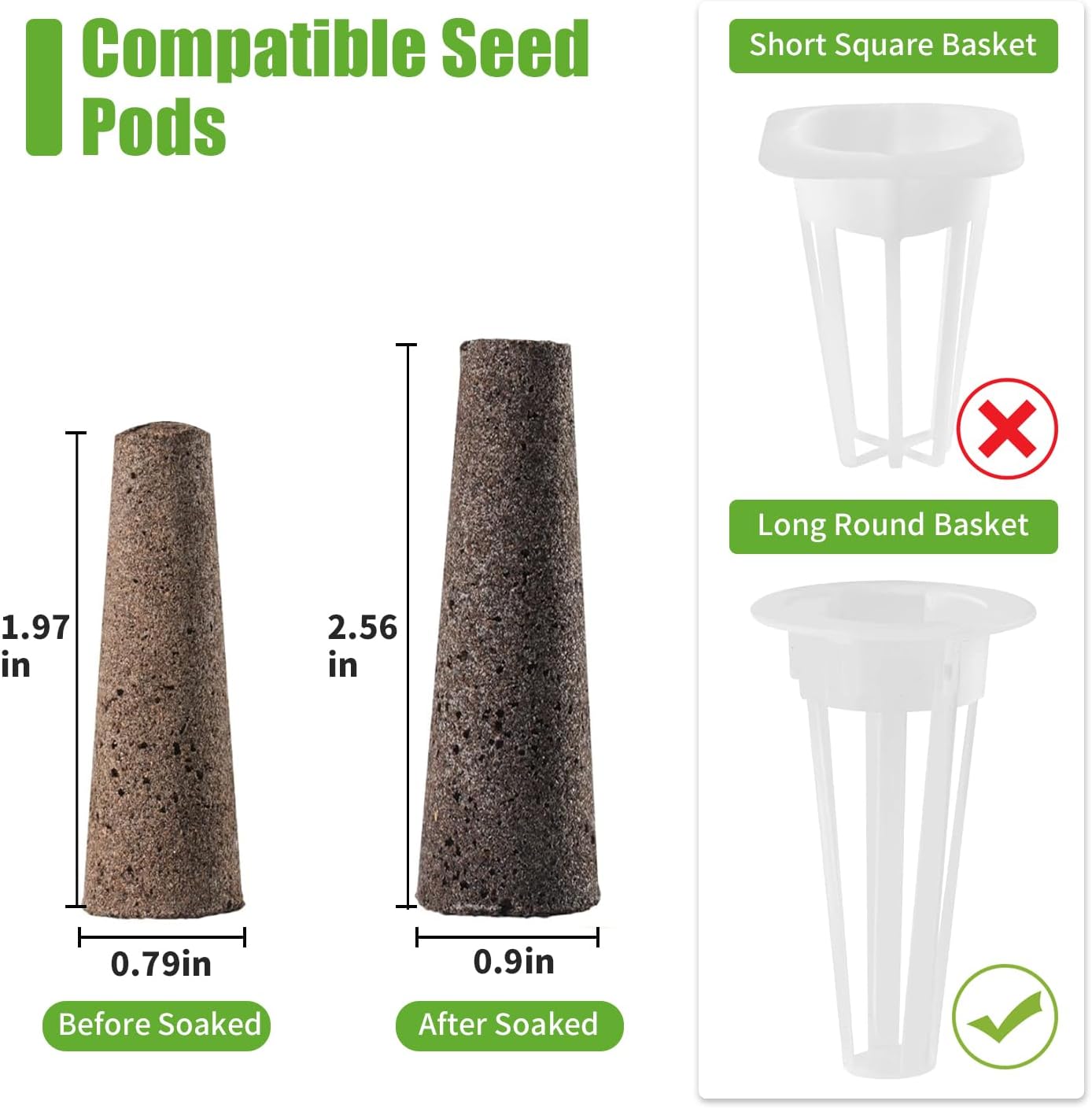 Grow Sponges 50 Pack, Hydroponics Replacement Root Growth Sponges Compatible with Aero Garden iDOO and Most Other Brands - Image 3