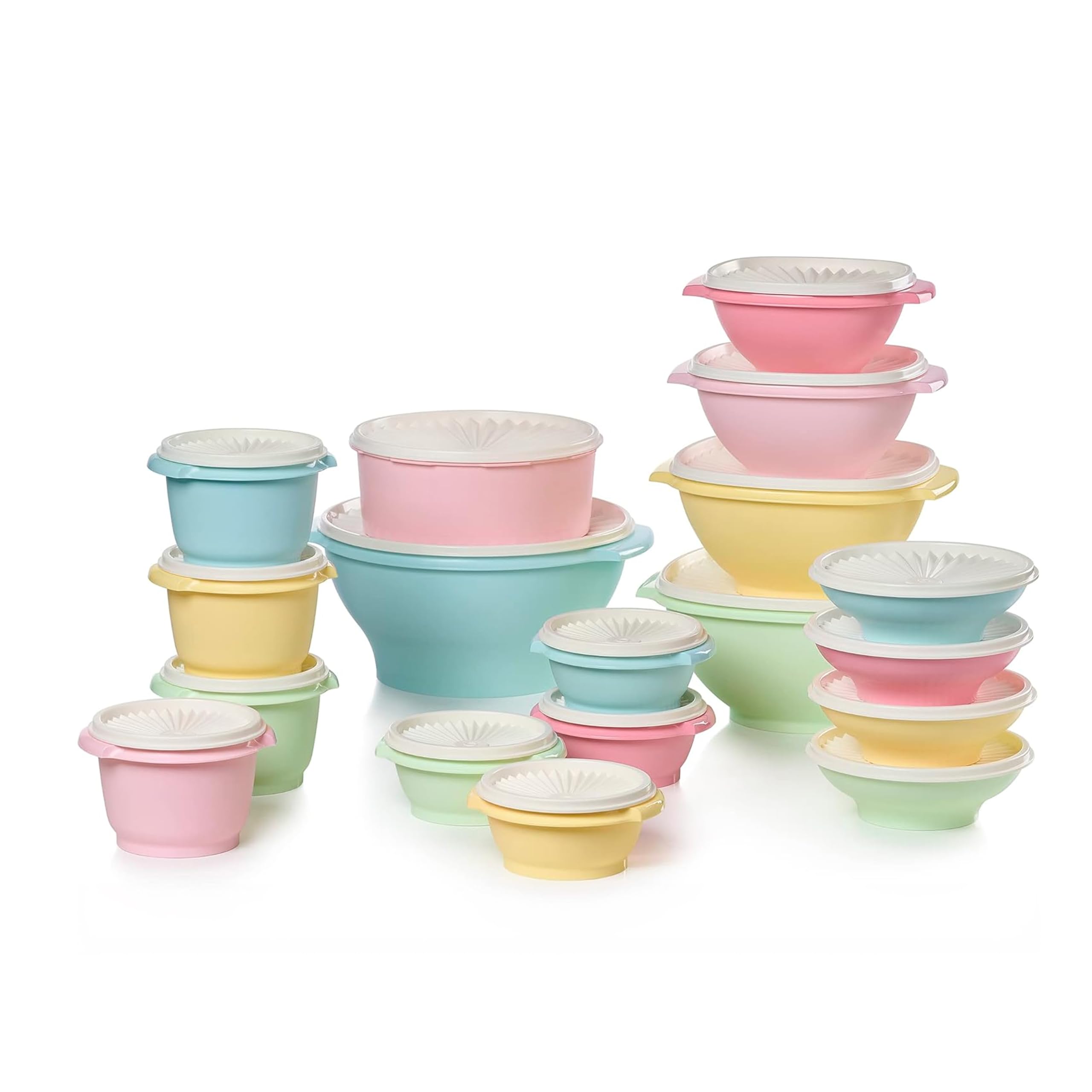 ヴィンテージ タッパーウェア ライトブラウン ライトピンク 4個セット Amazon｜Tupperware Heritage Collection 36 Piece Food Storage