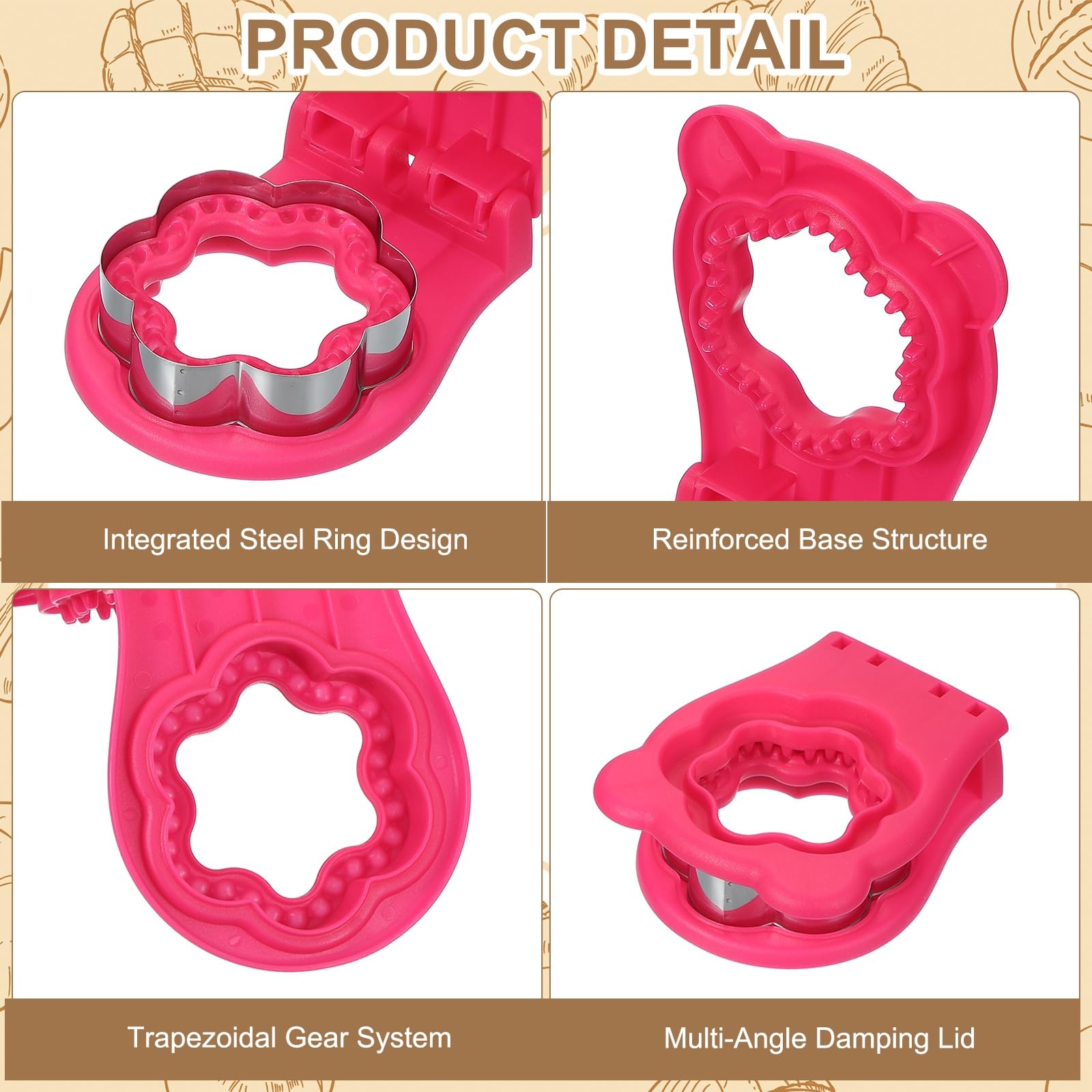 uxcell Lot de 2 emporte-pièces sans croûte, en forme de fleur/cœur - Incrustables - Pour pain, biscuits - Pour le petit déjeuner, le déjeuner et le thé de l'après-midi (rose rouge/vert)