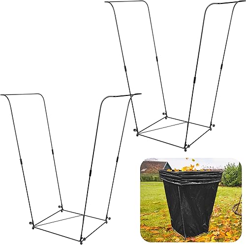 LFUTARI Soporte de metal para bolsas de basura, marco para bolsas de basura con capacidad para bolsas de plástico de 30 a 45 galones, soporte