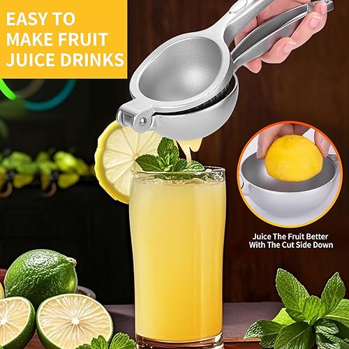 Miniatura 7 de Exprimidor manual de alta calidad, exprimidor de limón de mano para frutas cítricas (naranja, lima, pomelo), extractor de jugos fácil, rápido y