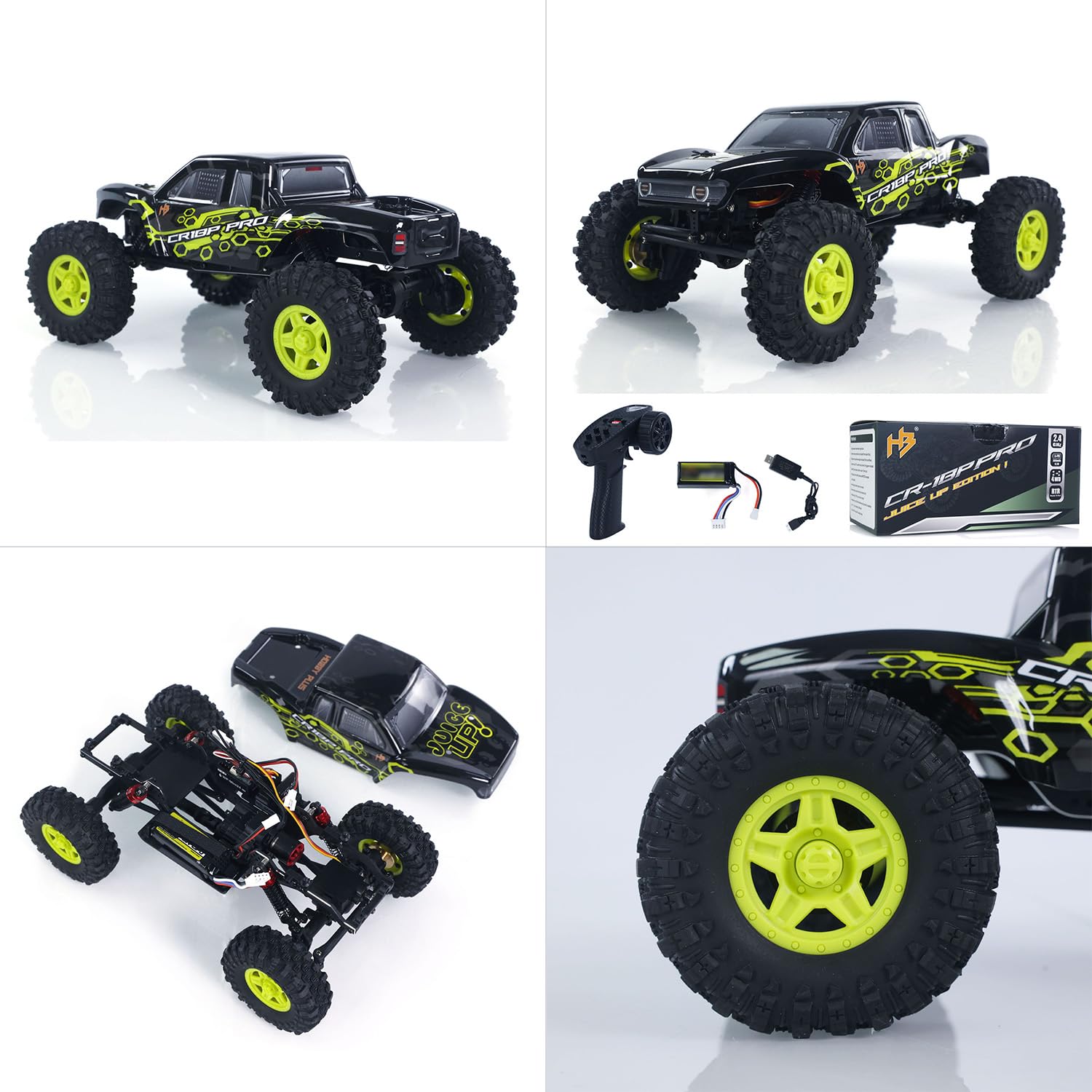Toucan RC Hobby 1:18 RC Crawler CR18P PRO Juice Up 4WD Wireless Control Rock Crawler Car RTR Vehicleg Brushless Motor ESC USB Charger for Adult