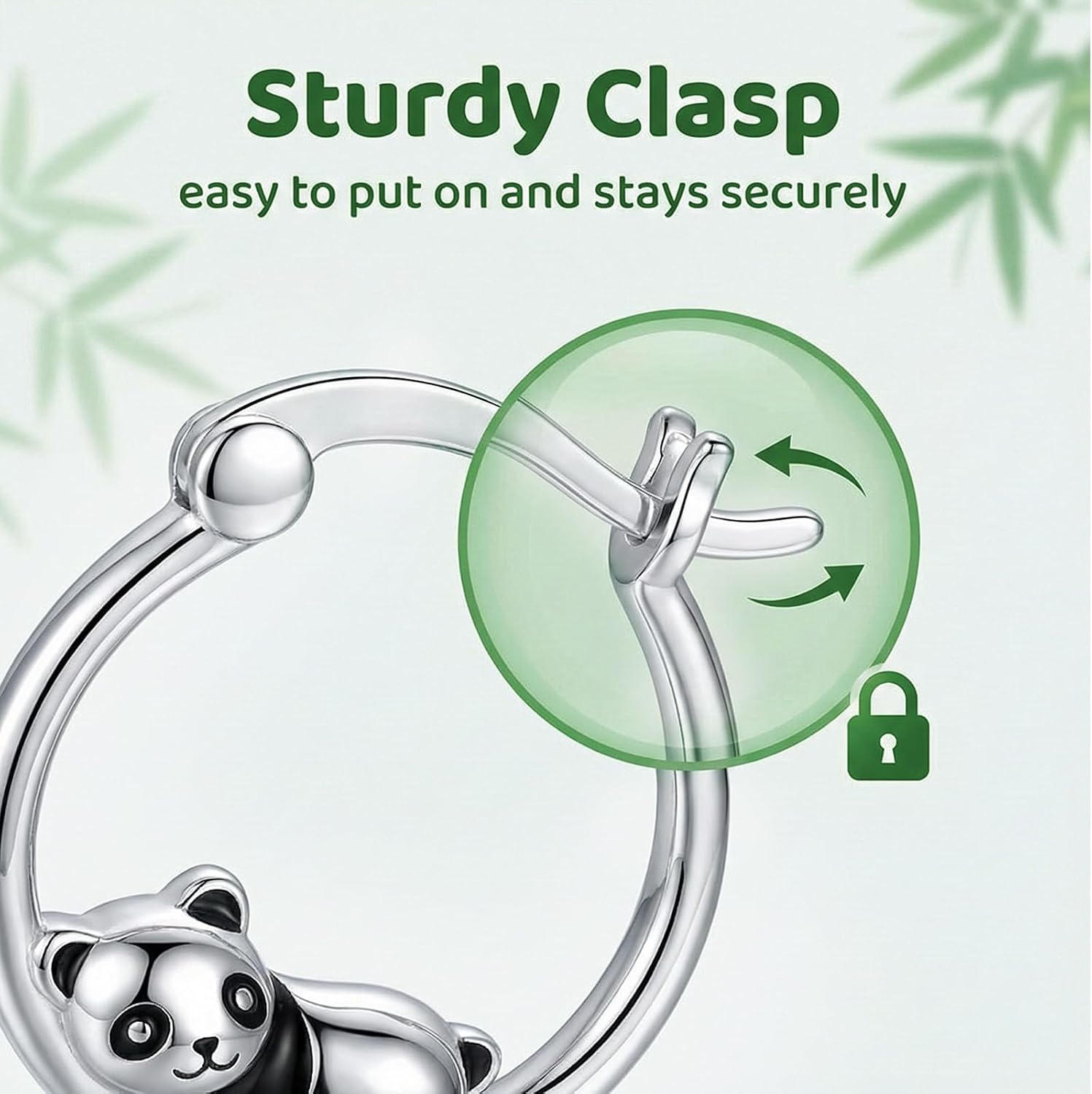 Panda Hoop Earrings Girls 925 Sterling Silver Animal Stud Earrings Hypoallergenic Panda Gift image 4