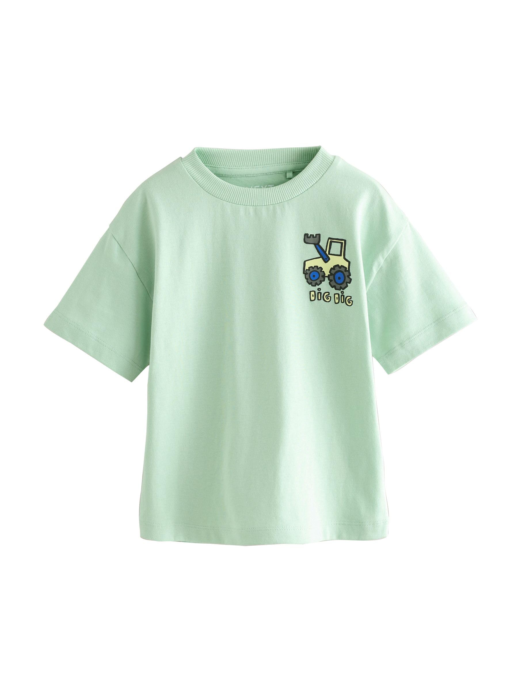 NEXT Ragazzo Confezione da 5 T-Shirt a Manica Corta con Grafica | Bambino, Standard, Pull On, 100% cotone, Lavabile in lavatrice