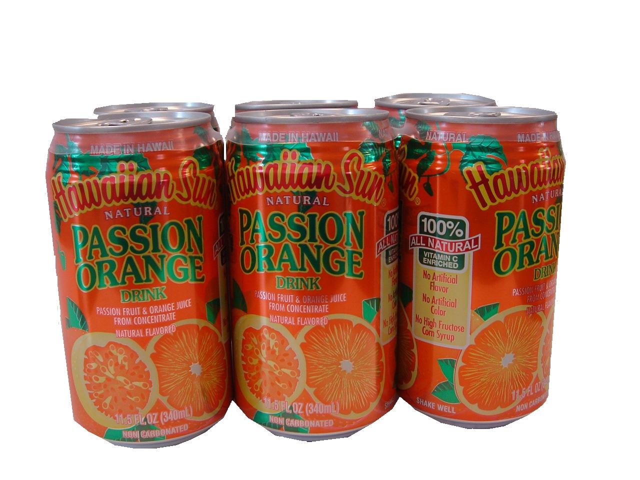 Hawaiian Sun Juice, Orange Passion, 11.5-Ounce (Pack of 6)