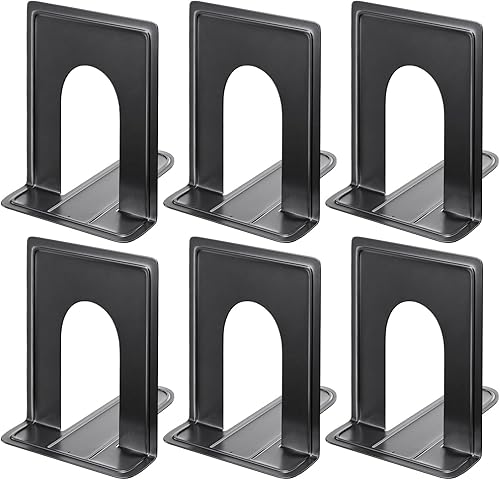 Miniatura 8 de MaxGear - Sujetalibros universales para estanterías de gran calidad, antideslizantes, metal resistente, para libros, películas, CDs, videojuegos,