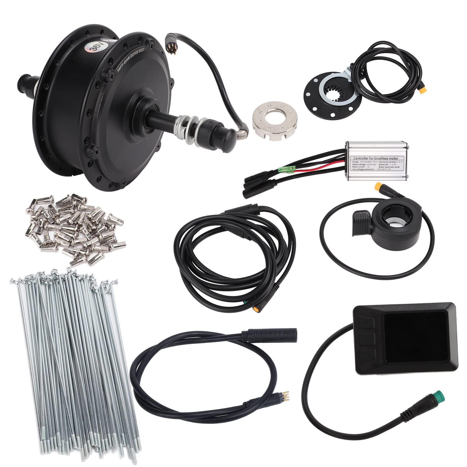Hochgeschwindigkeits-Brushless-Nabenmotor-Kit, Langlebiger Umbau für Elektrofahrräder, 36 V, 250 W, Aluminium (24 Zoll)